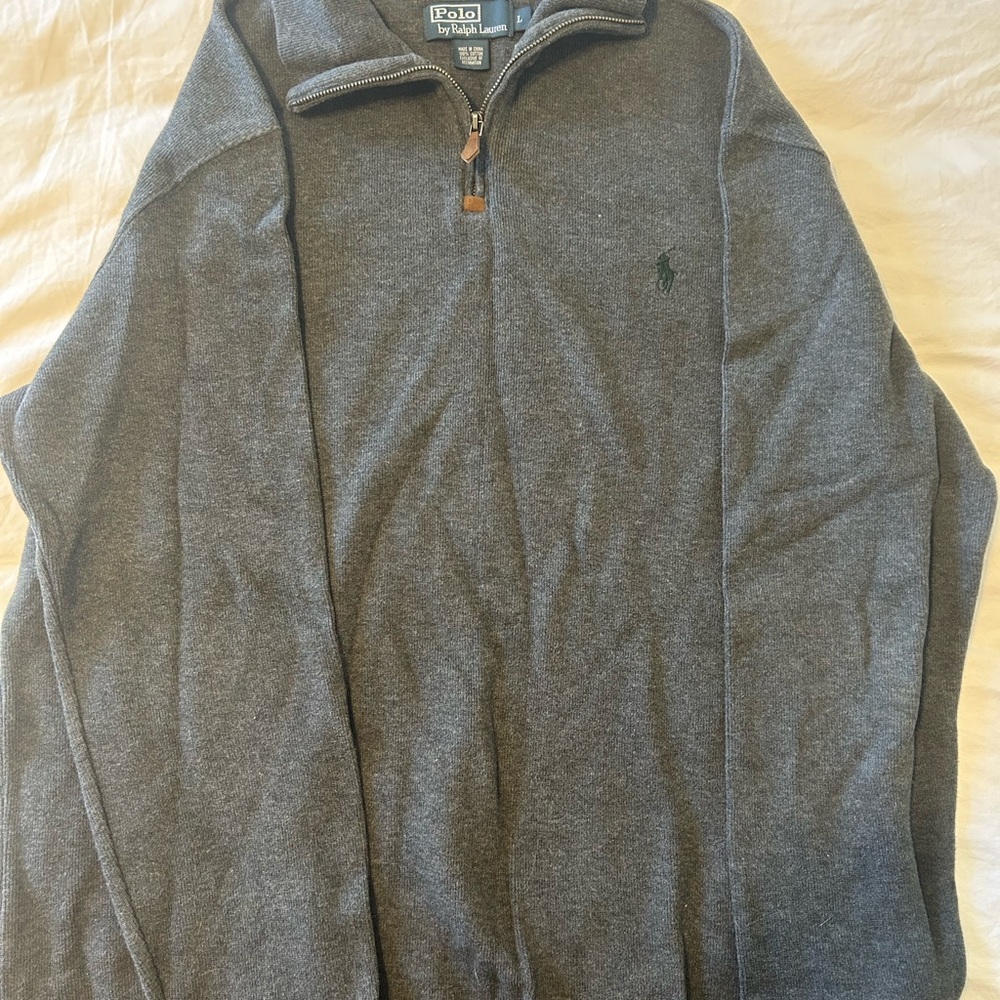 Polo by Ralph Lauren Gray Zip Up Sweater